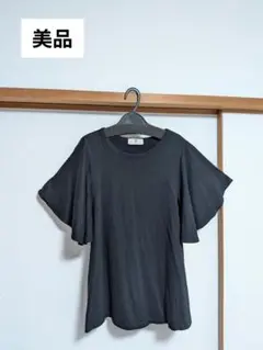 美品　rps シルケット 加工 フレア袖 プルオーバー 黒　上品