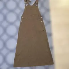 【L】無印　ジャンパースカート　ストレッチ　茶色のサムネイル