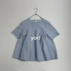 美品】 yori ヨリ フクレサイドギャザーブラウス 半袖ブラウス - メルカリ