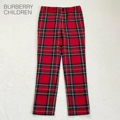 【バーバリーチルドレン】チェックスキニーパンツ スリム 毛100【140】極美品のサムネイル