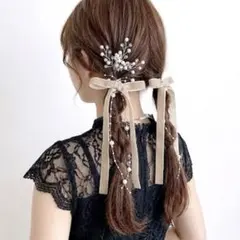 No.161 ベロアリボン 2本セット ヘアアクセサリー