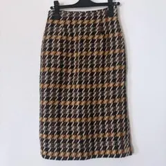 【美品】allureville タイトスカート ツイード チェック柄 膝丈 Sのサムネイル
