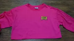 Betty Boop ピンク クロップドTシャツ 長袖