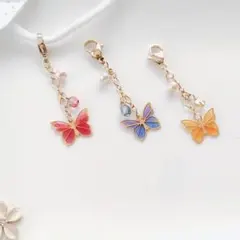 透かし蝶々☆3種のマスクチャーム　№1335