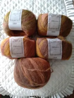 毛糸　茶毛混合色《ウール53％アクリル47％》