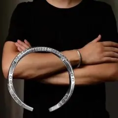 ユ*。様 ナバホ族 シルバーバングル インディアンジュエリー タヘ