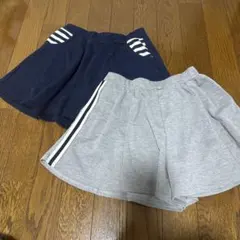 ネイビー・グレー ストライプ ハーフパンツ