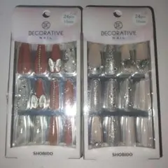 DE DECORATIVE NAIL ネイルチップ 24個入り　2箱セット