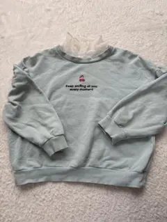 【ALGY】トレーナー 150 ミント くすみカラー 重ね着風 女の子