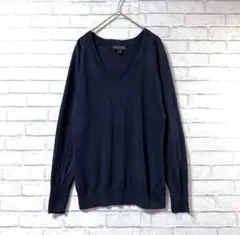 バナナリパブリック】Vネックセーター綿混紡カシミヤ5%ニット XS シンプル