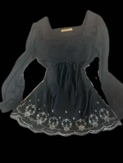 チェニック 黒 ワンピ 花柄 レース 白 平成 フェアリーグランジ