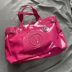 ARMANI JEANS エナメルバッグ ピンク