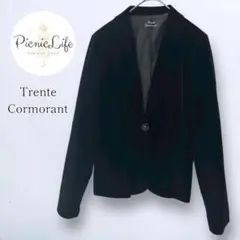 美品【Trente Cormorant】ベロアテーラードジャケット ブラック