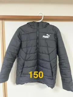 PUMA 黒　中綿ジャケット　コート　150 フード付き
