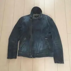 美品バーバリー Burberry ブラックレーベル デニム ライダースジャケット