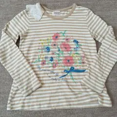 Branshes 花柄プリント 長袖カットソー　130 茶系