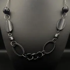 495遺品整理品　ネックレス　ブラック　ヴィンテージ