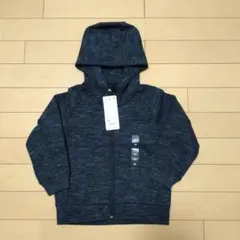 ユニクロ 100cm ドライストレッチスウェットパーカ ダークグレー☆パーカー