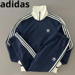 adidas アディダス　ベッケンバウアー　セットアップ　紺色　白　メンズ　上下