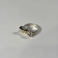 c*n様 6号 Tiffanyリボン ハート リング SV925 K18 コンビ - メルカリ