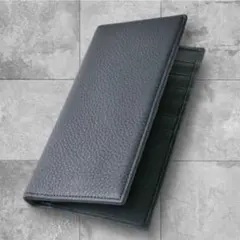 長財布 本革 薄型 財布 札入れ カード入れ 小銭入れなし ネイビー