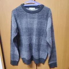 THE SHOP TK グレー編み柄ニットセーター M