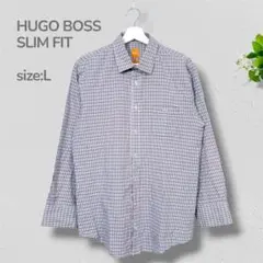 HUGO BOSS ヒューゴボス SLIM FIT 長袖シャツ チェック柄 Lのサムネイル