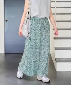 FREAK'S STORE フリークスストア　フレアスカート　ロング　花柄　緑