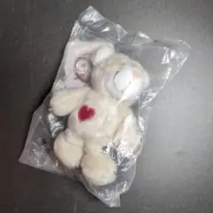 NICI　ニキ　ビーンバッグ　ラブベア　ホワイト　ぬいぐるみマスコット
