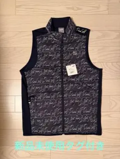 【新品未使用タグ付き】Puma Golf ネイビー ベスト ロゴプリント