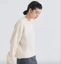 coca リブ　クルーネックニット　アイボリー　M