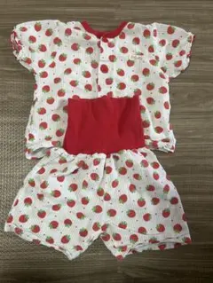 いちご柄 ベビーパジャマ 上下セット 90cm
