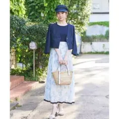 willselection 配色ヘムフラワードッキング ワンピース ドレス