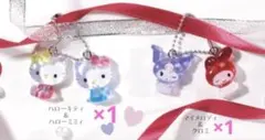 なかよしドロップチャーム　サンリオ　キティ＆ミミィ×1とマイメロ＆クロミ×1
