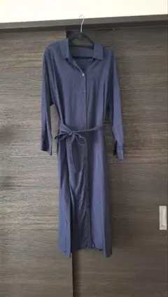 NATURAL BEAUTY BASIC　ネイビー ロングシャツワンピース