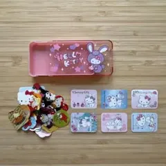 【未使用】平成レトロ？サンリオシール約44枚、ケース　おすそ分けセット