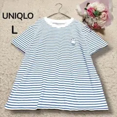 【 ユニクロ UNIQLO 】ミッフィー　UT ボーダー　半袖Tシャツ　刺繍　Lのサムネイル