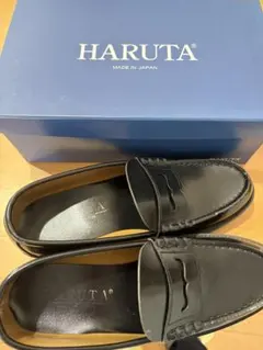 ハルタ　リアルレザー　コインローファー　ブラック　メンズ　27.0 型番906