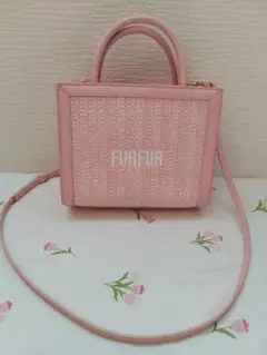 FURFUR ラフィアバッグ ピンク