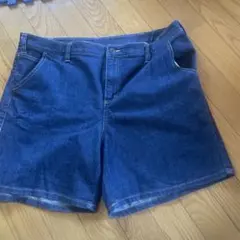 デニムショートパンツ ダークブルー大きいサイズ