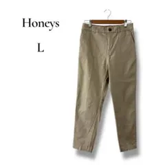 Honeys チノパン　ベージュ　スラックス　Lサイズ　ウエストゴム　シンプル