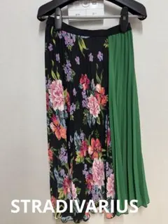 【Stradivarius】 切り替えロングスカート　S 花柄　ウエストゴムのサムネイル
