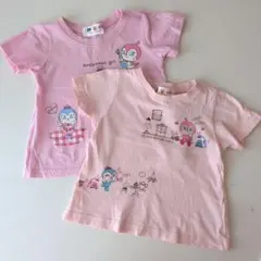 アンパンマン Tシャツ 2枚セット ピンク 90センチ小さめ