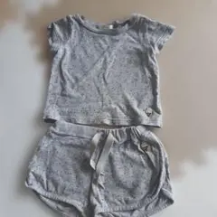 グレーのプリントTシャツとショートパンツセット サイズS