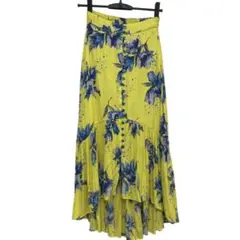 snidel フラワープリント ロングスカート F イエロー