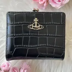 美品✨Vivienne Westwood 二つ折り財布 ブラック クロコ