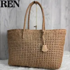 美品♡A4可♡REN レン ロゴチャーム ゴート メッシュ レザー トートバッグのサムネイル