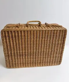 籐バスケット　昭和レトロ　アンティーク　①