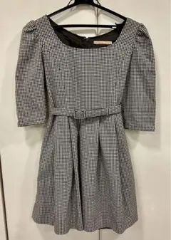 dazzlin チェック柄 七分袖ワンピース