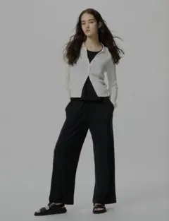 UNIQLO　ユニクロ　ソフトブラッシュドイージーパンツ　黒　ブラック　Lサイズ
